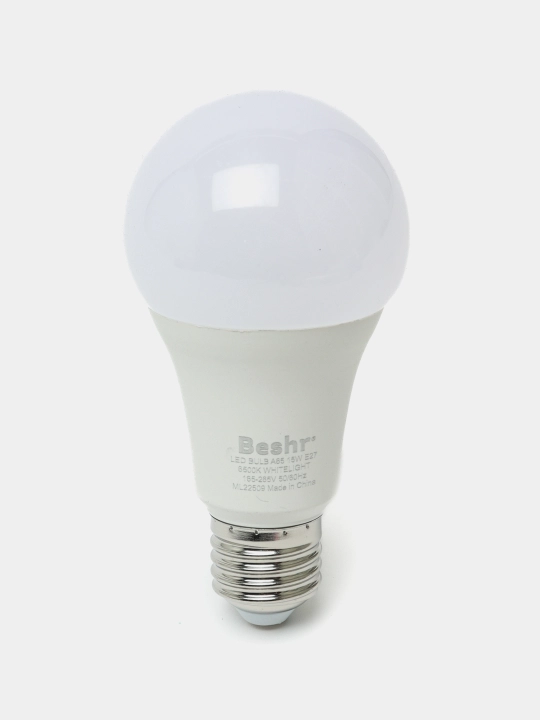 LED lampa, 15Vt, 6500K- sovuq rang, E27, Beshr, energiya tejamkor, diodli lampa, lampochka