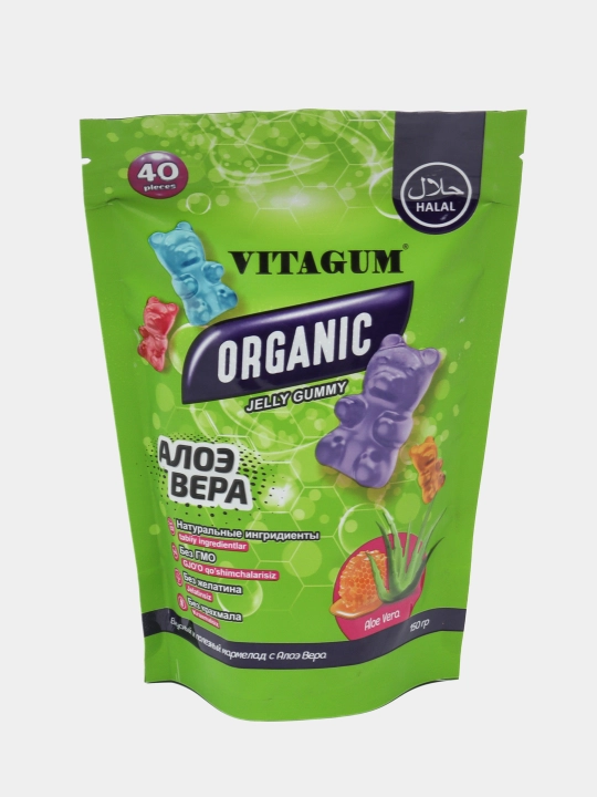 Vitagum Organic Aloe vera bilan, marmelad Halol - 