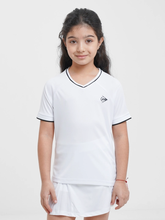 Qizlar tennis maykasi Dunlop Club Girls Crew Tee - 