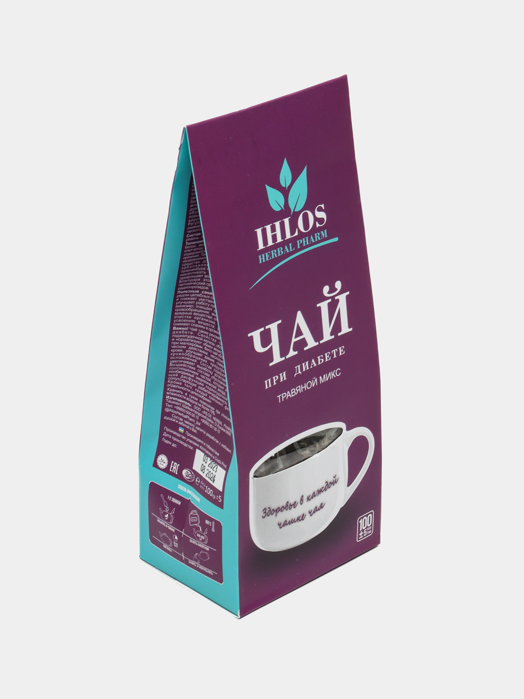 Bargli yashil choy (o'simlik aralashmasi) Diabetik Ihlos, 100 g