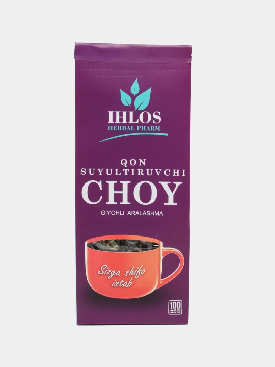 Bargli yashil choy (O'simlik aralashmasi) Qonni suyultiruvchi Ihlos, 100 g