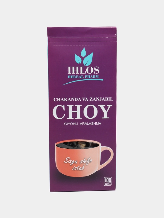 Bargli qora choy (o'simlik aralashmasi) zanjabil bilan dengiz itshumurt Ihlos, 100 g