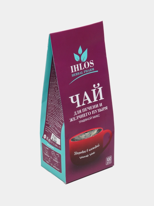 Чай листовой зелёный (Травяной микс) для печени и желчного пузыря Ihlos, 100 г