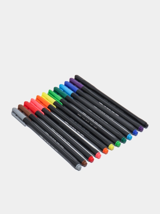 Ручка-лайнер Deli FINE LINER 90012, 12 цветов - 