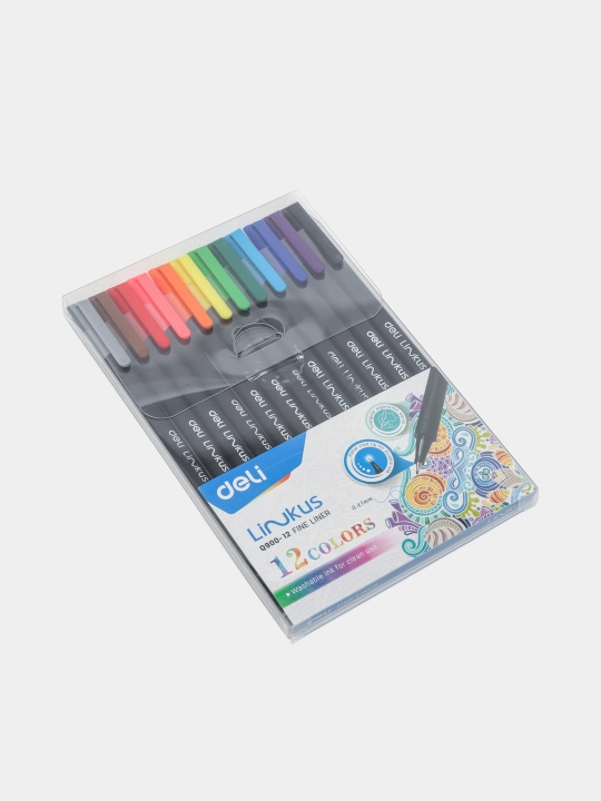 Ручка-лайнер Deli FINE LINER 90012, 12 цветов