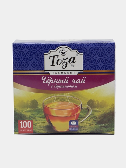 Qora choy Toza, bergamot bilan, 100 ta qopcha - 