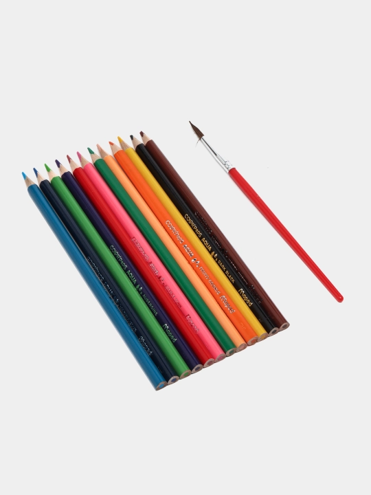 Карандаши цветные и кисточка Maped Color Peps Aqua, 12 цветов, 836011 - 