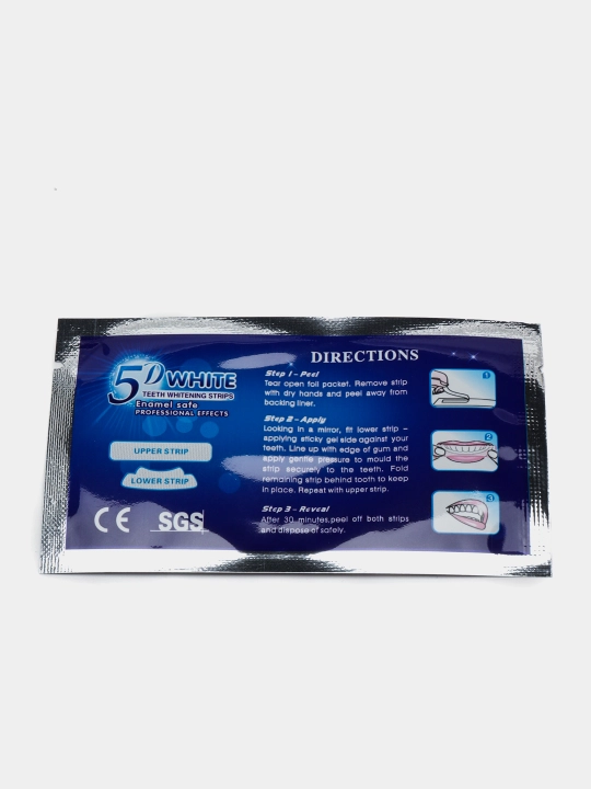 Отбеливающие полоски для зубов 5D White, 7 шт