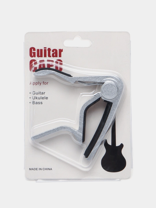 Akustik, elektr gitara va ukulele uchun universal kapodastr, torlar qisqichi