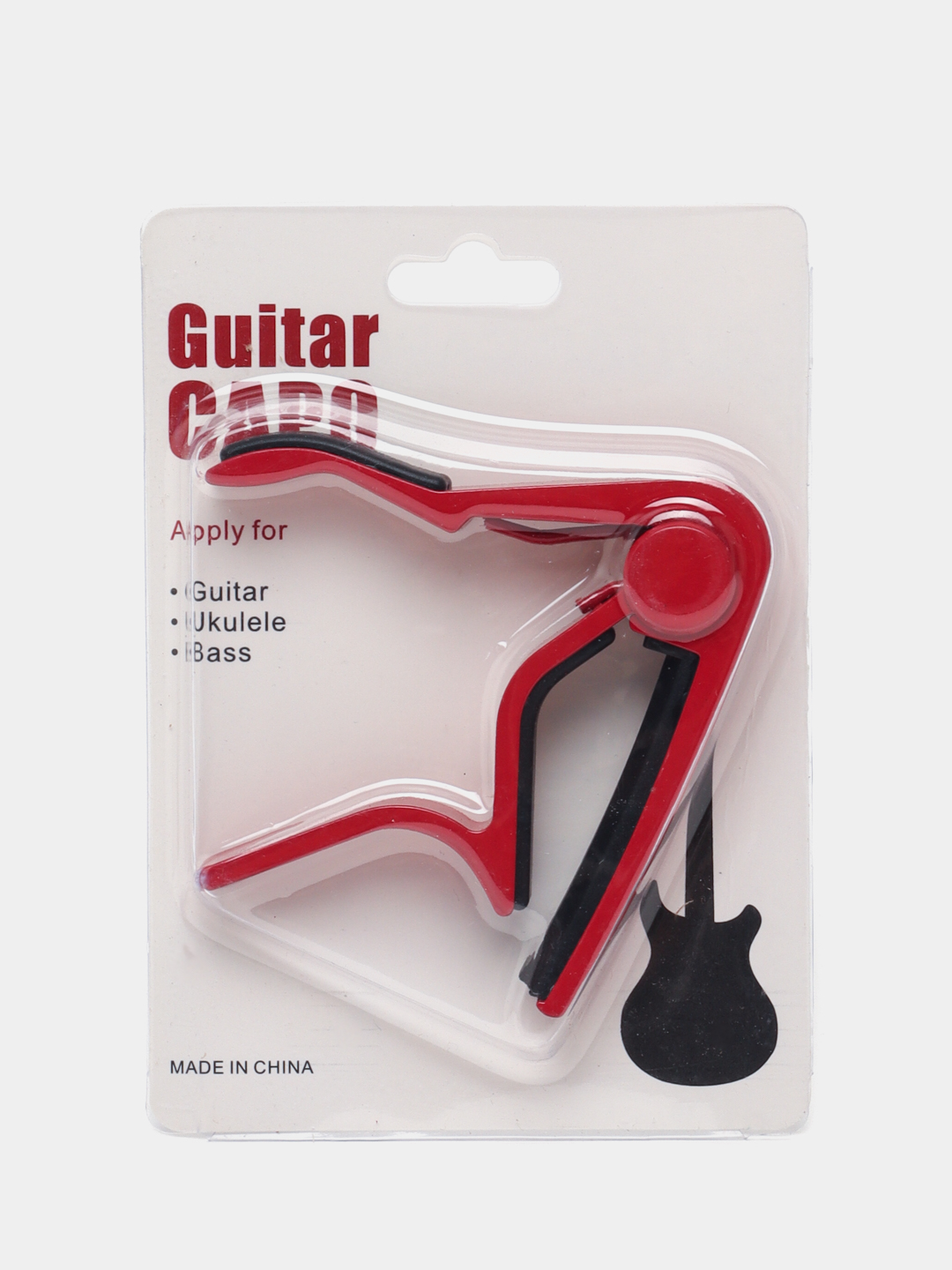 Akustik, elektr gitara va ukulele uchun universal kapodastr, torlar qisqichi