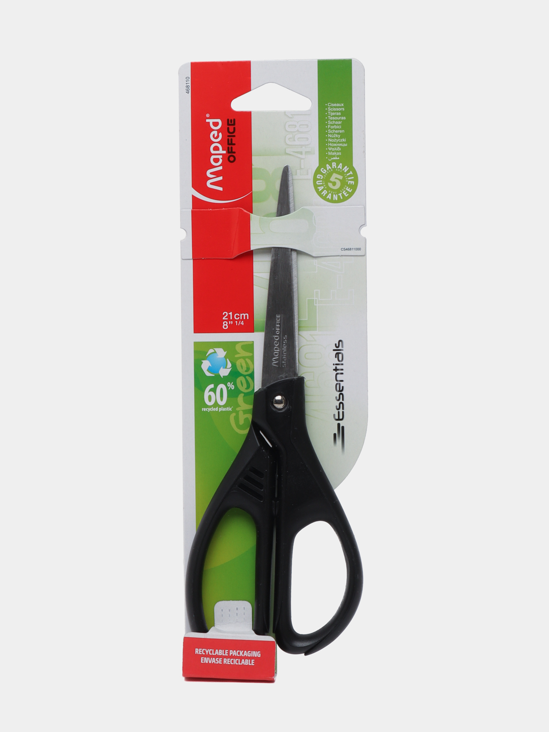 Ножницы Maped Essentional Green Asymmetrical, 21 см 468110 q0000000119 - 