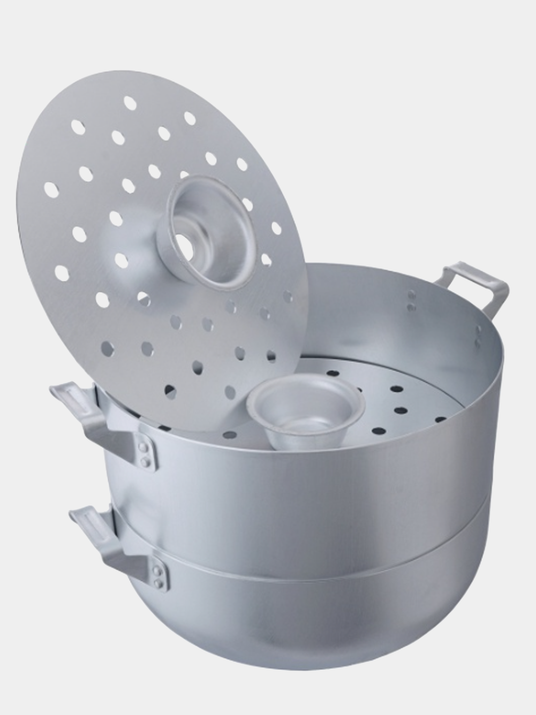Manti-qozon mantovarka Demidovskiy, 6 litr, 4 qasqon, alyuminiy mantishnitsa