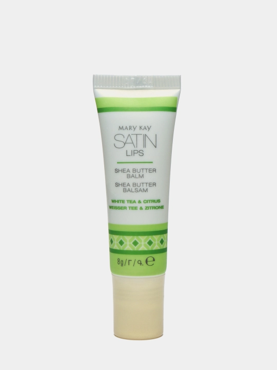 Satin Lips Shea yog'i lablarini parvarish qilish tizimi oq choy va sitrus
