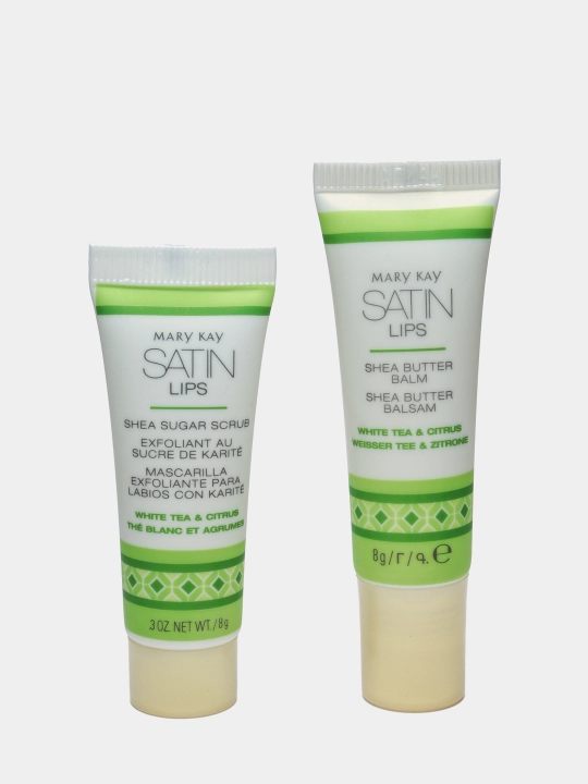 Satin Lips Shea yog'i lablarini parvarish qilish tizimi oq choy va sitrus
