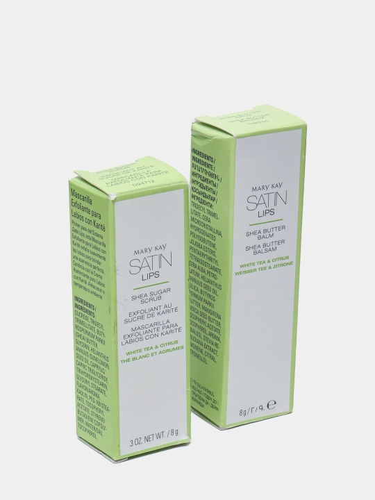 Satin Lips Shea yog'i lablarini parvarish qilish tizimi oq choy va sitrus