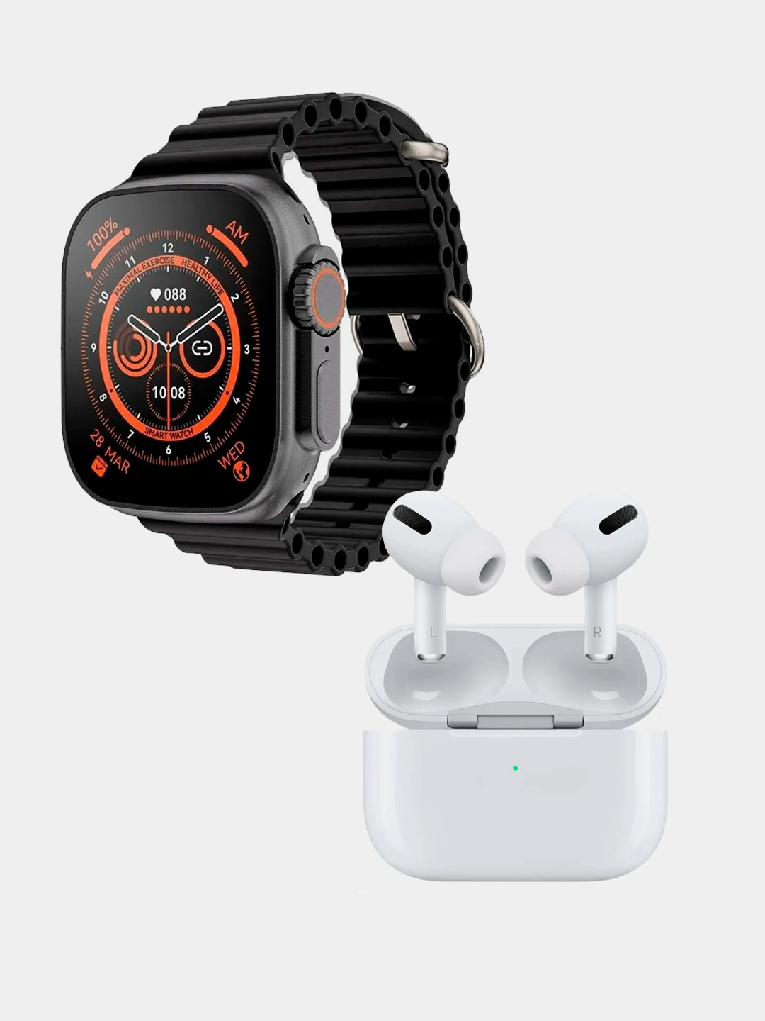 Умные часы Smart Watch 8 Ultra + AirPods Pro наушники и блок питания в  комплекте купить по низким ценам в интернет-магазине Uzum (384940)