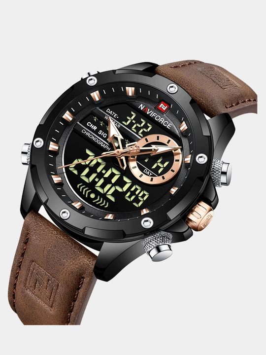 Erkaklar uchun kvarts soati Naviforce Dual 9208 - 