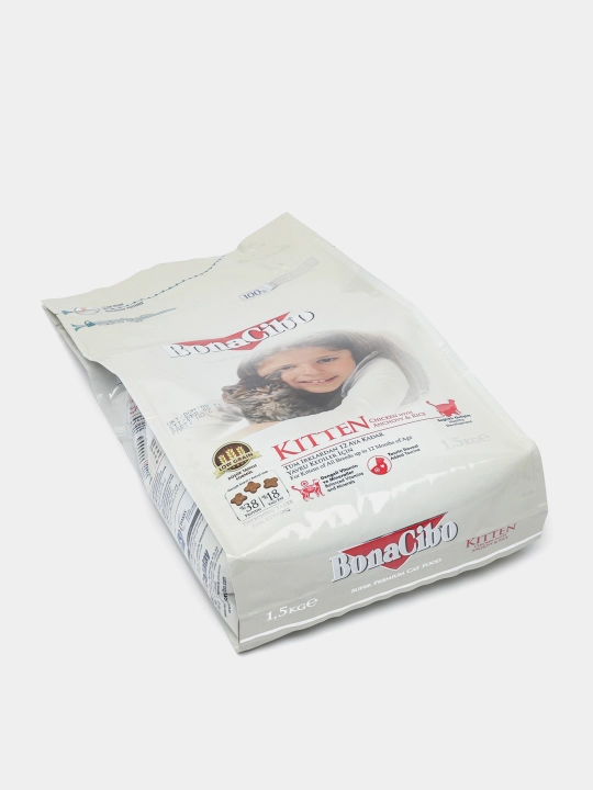 Quruq ovqat BonaCibo mushukchalar uchun, 1.5 kg