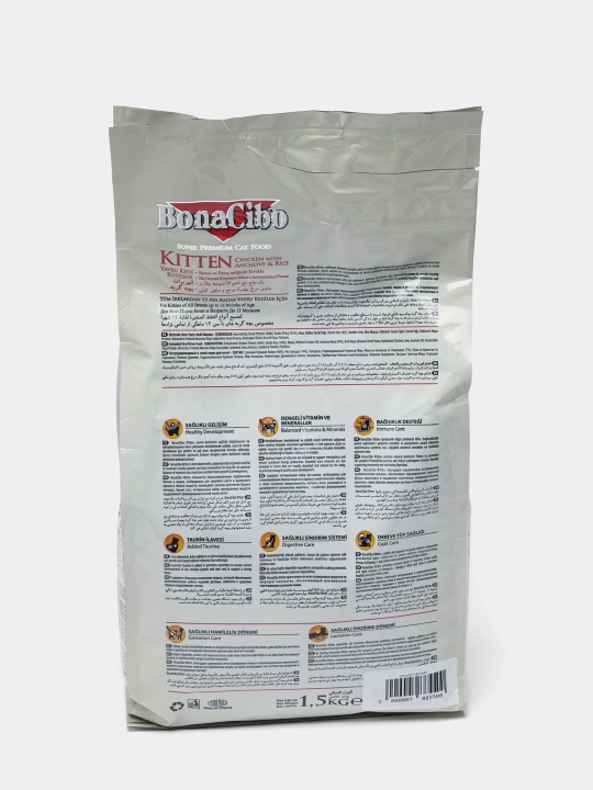 Quruq ovqat BonaCibo mushukchalar uchun, 1.5 kg