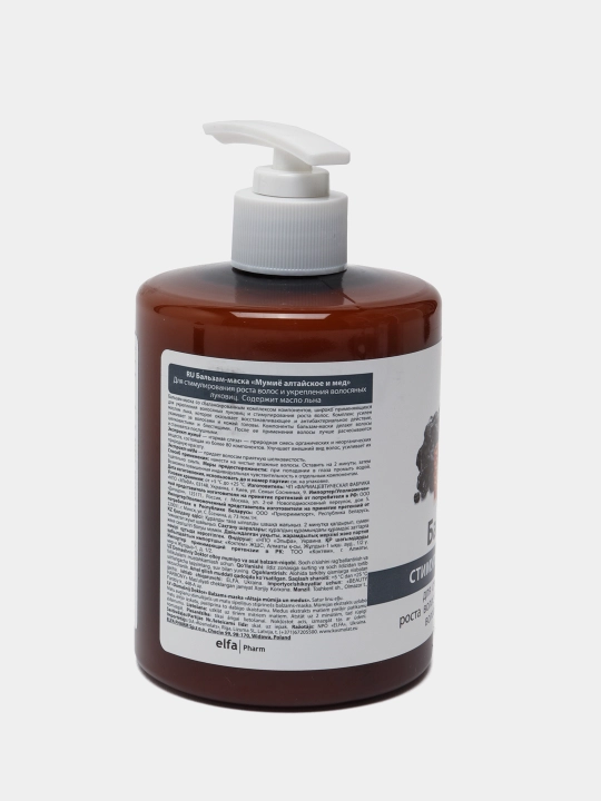 Бальзам-маска для волос, стимулирующая, мумиё алтайское и мёд, домашний доктор, 500 мл