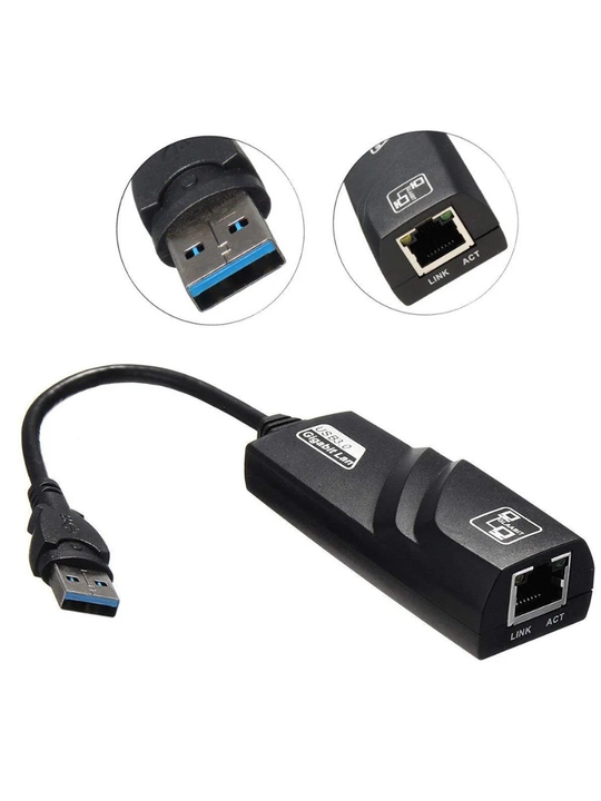 Адаптер-переходник Lan to USB 10, 100, 1000 Mb