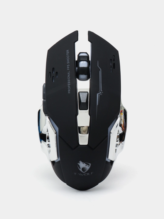 Simsiz oyin sichqonchasi, T-WOLF Q13 RGB, qayta zaryadlanuvchi, tovushsiz ergonomik