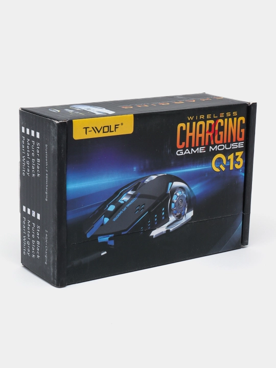 Simsiz oyin sichqonchasi, T-WOLF Q13 RGB, qayta zaryadlanuvchi, tovushsiz ergonomik