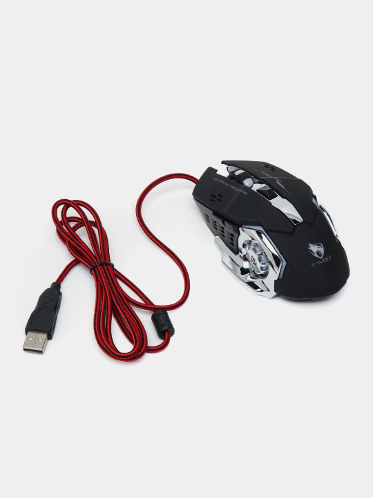 Компьютерная мышь Twolf V6 имеет 6 клавиш со светодиодной подсветкой RGB
