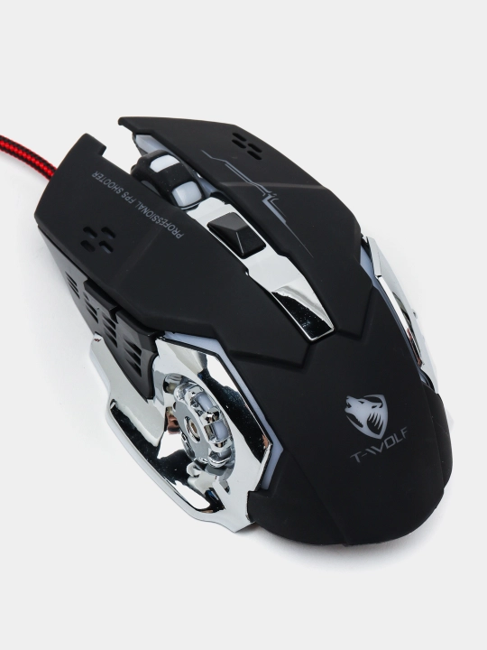 Компьютерная мышь Twolf V6 имеет 6 клавиш со светодиодной подсветкой RGB