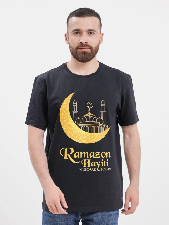 Futbolka "Ramazon Hayiti muborak bo'lsin" bosma tushirilgan - 