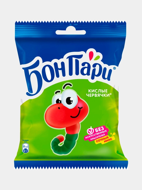 Мармелад Кислые червячки Бон Пари J39, 75 г - 