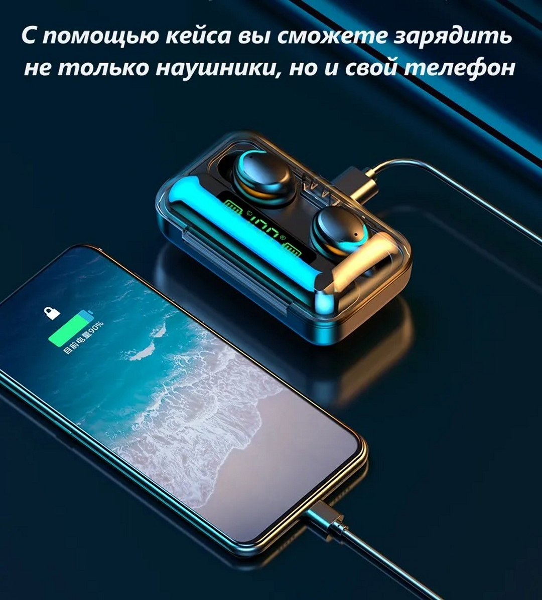 Беспроводные наушники TWS F9-5, 2200 мА/ч Bluetooth 5.0, с шумоподавлением  купить по низким ценам в интернет-магазине Uzum (252721)