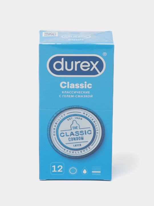 Prezervativlar Durex Classic, klassik, 12 dona