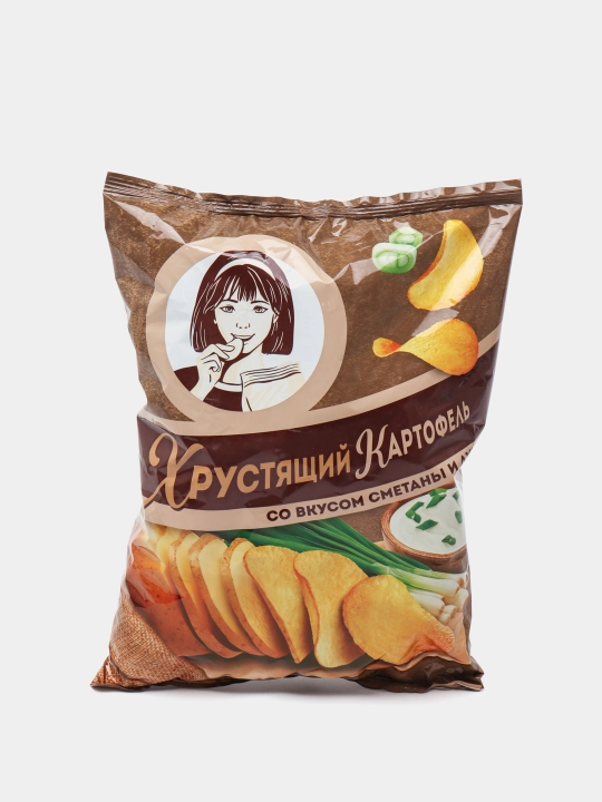 Чипсы Хрустящий Картофель со вкусом сметаны и лука, 160 г - 