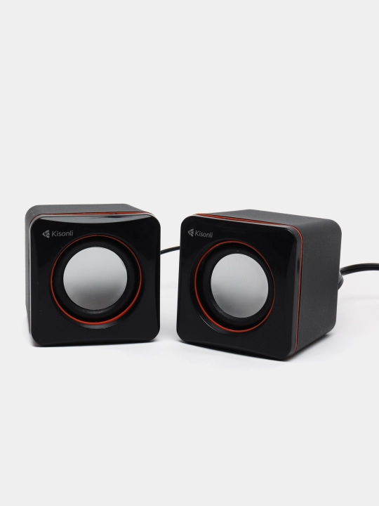 Колонки для компьютера Kisonli V400,  2.0, питание от USB, черный цвет, 3.5 Вт