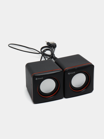 Колонки для компьютера Kisonli V400,  2.0, питание от USB, черный цвет, 3.5 Вт - 