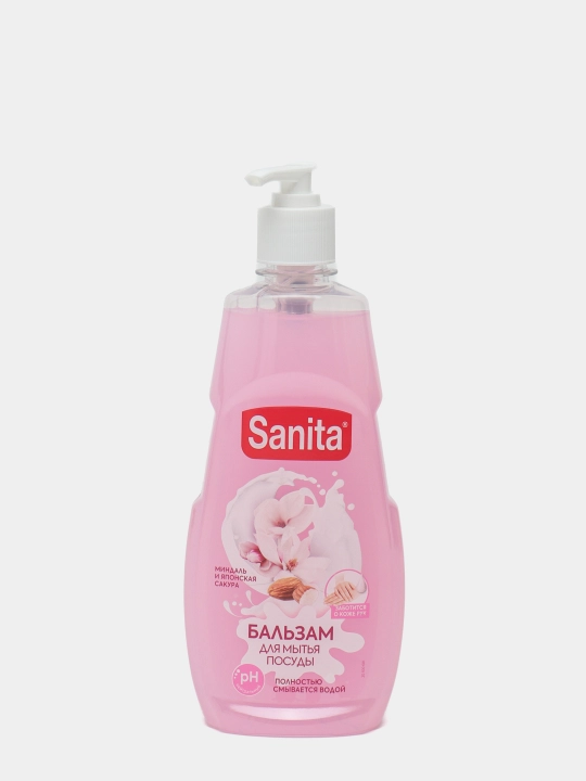 Idish yuvish uchun balzam SANITA Pure, bodom va yapon sakurasi, 450 g - 