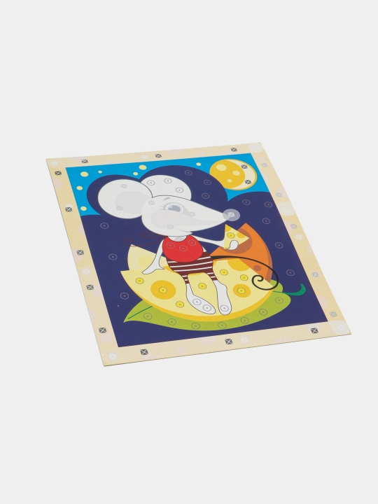 3D rasm payetkalar bilan sichqoncha Lori, bolalar uchun applikatsiya