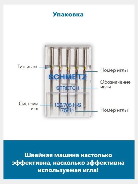 Иглы Schmetz джинс для швейных машин 110