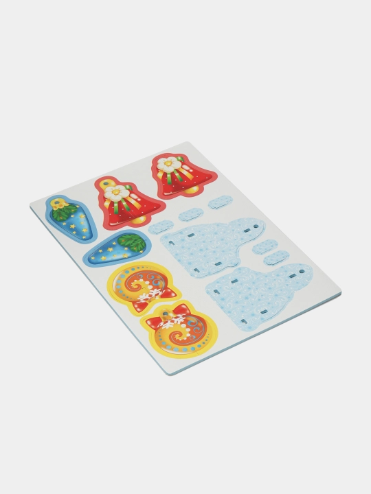 Игра-Конструктор Сделай Сам Игрушки на елку, объемная, А4, Набор №1