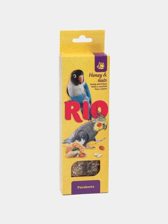 Палочки для средних попугаев Rio, с медом и орехами, 2 шт * 75 г - 