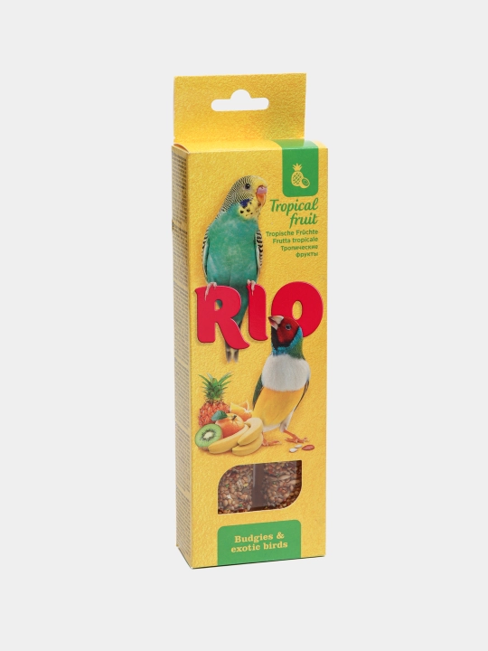 Палочки для волнистых попугайчиков Rio, с тропическими фруктами, 2 шт * 40 гр - 