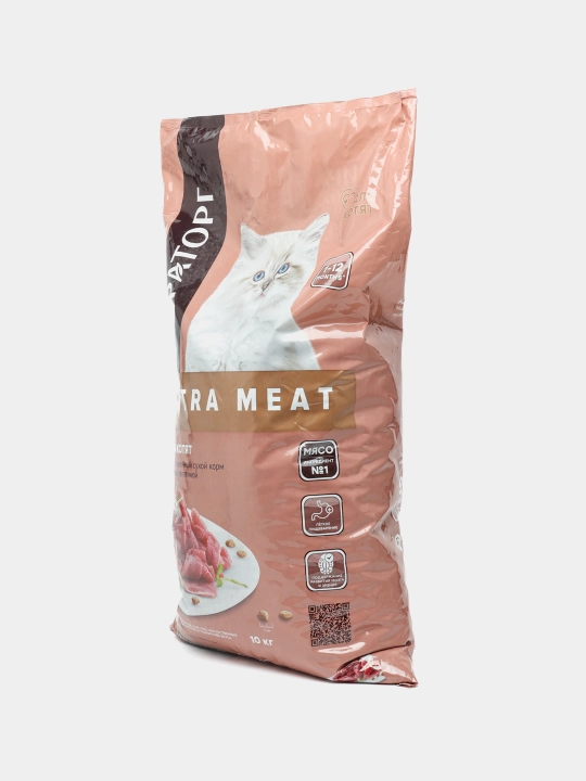Miratorg Extra Meat mushukchalar uchun quruq yem, buzoq go‘shti, 10 kg