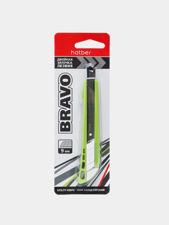 Kantselyariya pichog'i Hatber Bravo Auto-lock, 9 mm