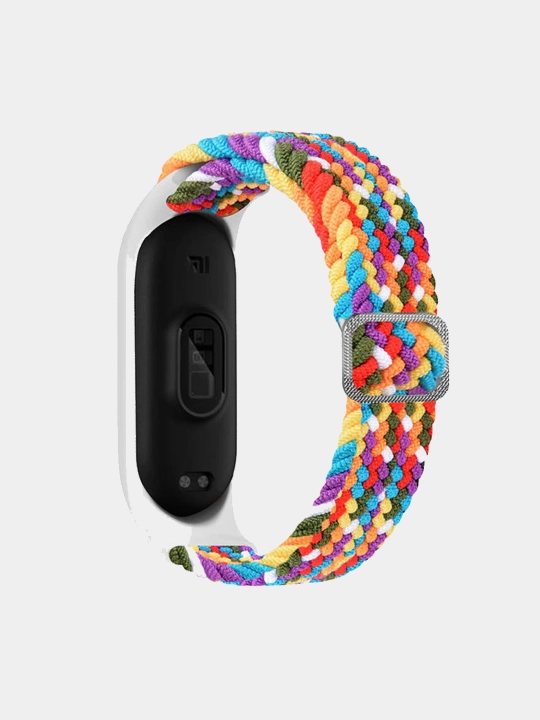 Ремешок сменный, нейлоновый, плетеный для Xiaomi Mi Band 7, 6, 5, 4, 3
