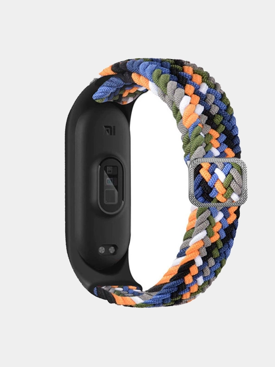 Ремешок сменный, нейлоновый, плетеный для Xiaomi Mi Band 7, 6, 5, 4, 3
