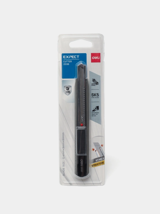Kantselyariya pichog'i Deli E2036, metall, 80 * 9 * 0.4 mm q0000004202
