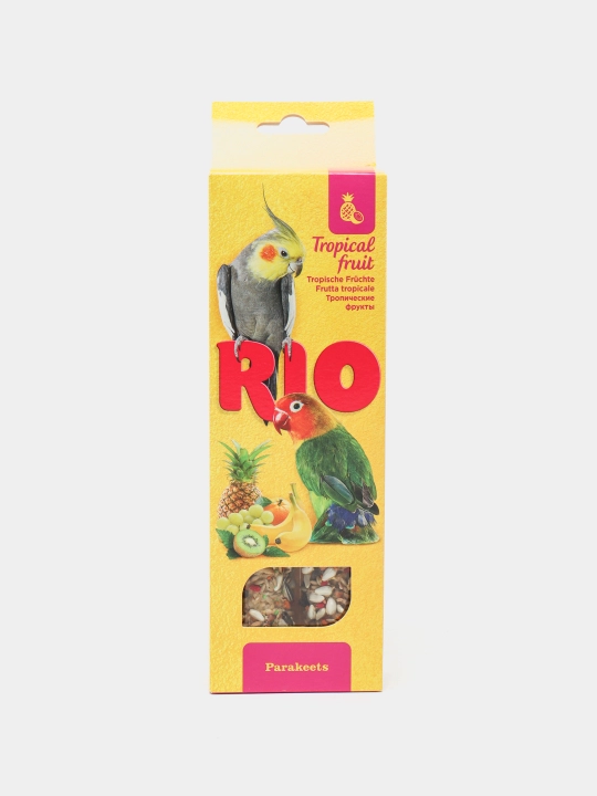 Tropik mevalar bilan o'rta to'tiqushlar uchun tayoqlar RIO, 2 * 75 gr - 