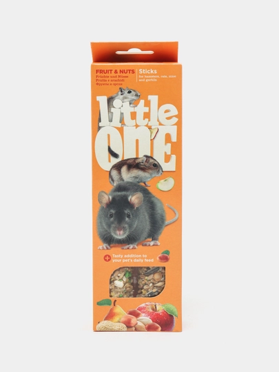Палочки для грызунов с фруктами и орехами Little One, 2 * 60 г