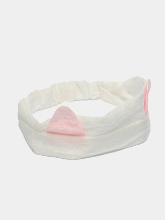 Bosh uchun kosmetik bog'ich, quloqchalar bilan, yuvinish uchun, sochlar yumshoq rezinka
